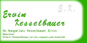 ervin kesselbauer business card